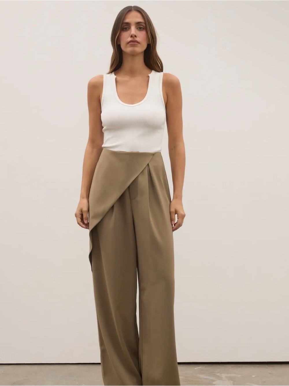 Bayse rue pant Dune beige Draped Wide-Leg Pants New